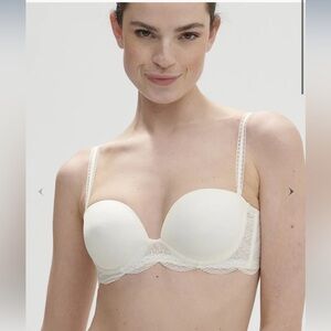 Simone Perele Strapless White Bra Sz 34C